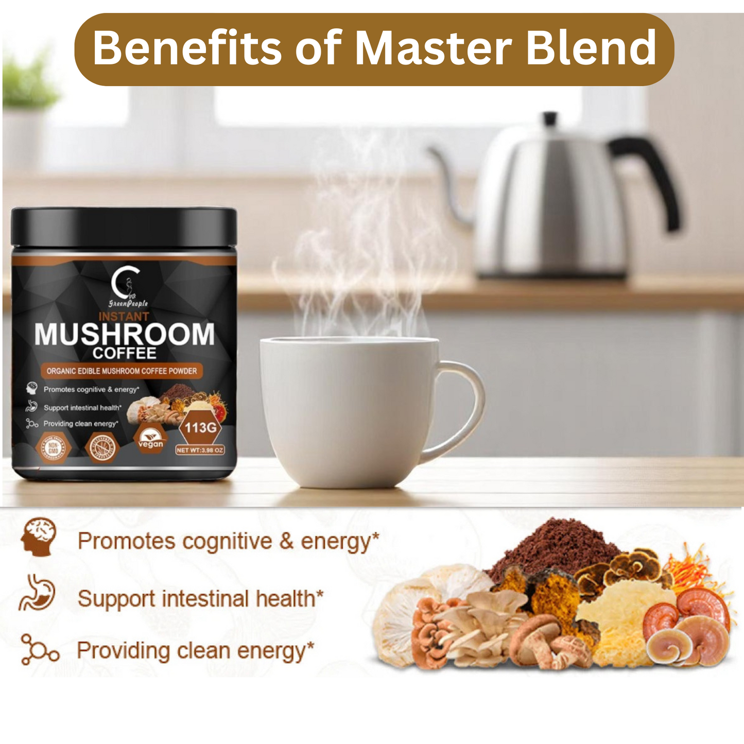Poudre de café aux champignons 113 g (3,98 oz)