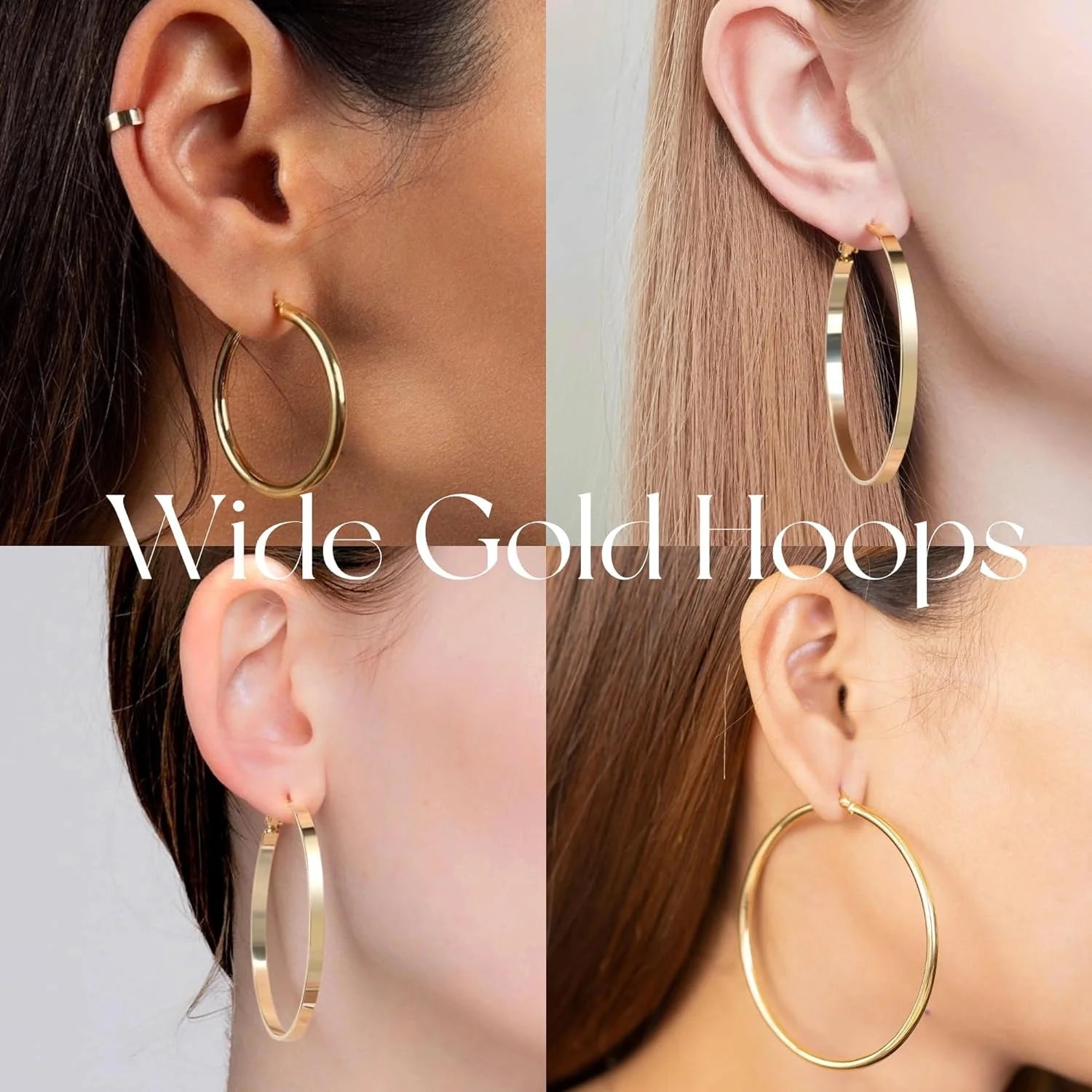  Gold Hoop Earrings 14K Gold 