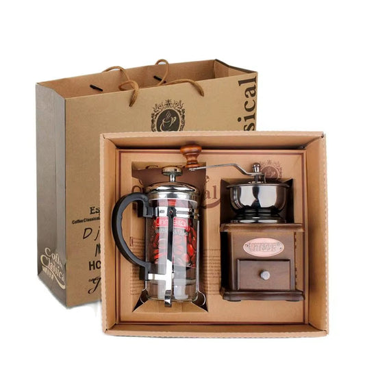 French Press Coffee Grinder 2-Pieces Set 